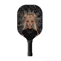 T700 Carbon Fiber Pickleball Paddle Showcasing Black Star Handsome Beauty/American Girl Warrior Patterns – Stylish Gear for Women Players