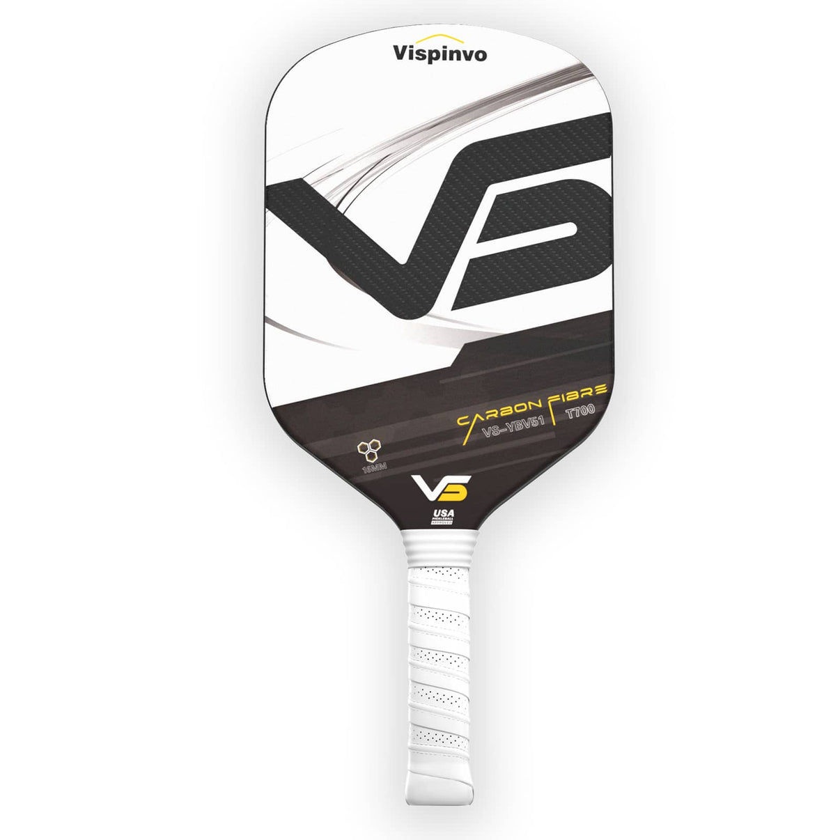 Frontal Look of USAPA - Approved 16mm Toray T700 Carbon Fiber Pickleball Paddle