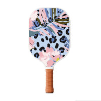 T700 Carbon Fiber Pickleball Paddles with Pink & Blue Ragged Flower Patterns – Ideal Beginner Gear for Women Players